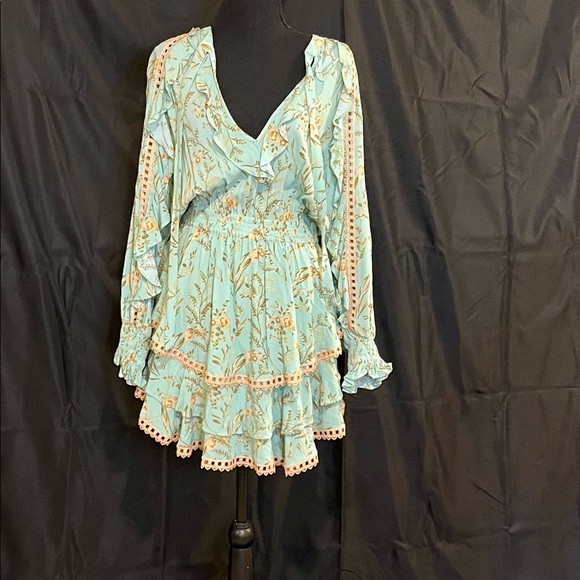 Spell & The Gypsy Maisie Playdress. Vintage Turquoise Size M - Picture 2 of 7